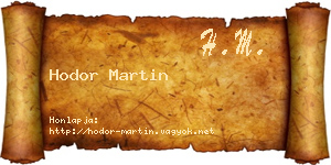 Hodor Martin névjegykártya